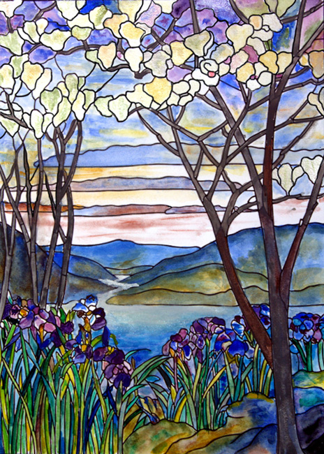 Frank Memorial Window in Watercolor